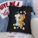 Naiste l&otilde;uendikott Ostekott Harajuku suure mahutavusega naiste kotid Klassikaline vanaaegne &otilde;lakott Armas karu mustriga k&auml;ekott Kandekott 24*26cm