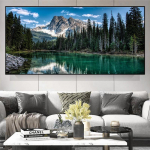 Maastik J&auml;rve mets kivi m&auml;gimaastik loodus l&otilde;uend maalimine plakatid ja v&auml;ljatr&uuml;kid elutoa seinale kodukaunistuseks ilma raamita 50cm&times;100cm NoFrame