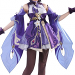 Uus Yuan Shen Keqingi maagiline halloweeni t&uuml;drukute m&uuml;tsiga cosplay kost&uuml;&uuml;m L lilla