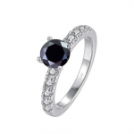 Bague Ringen naiste D-v&auml;rvi 1-karaadine moissaniidist teemants&otilde;rmus pulmade 925 sterlingh&otilde;bedast ehted klassikaline nelja k&uuml;&uuml;nega disainiga kingitus 1ct No.5 must