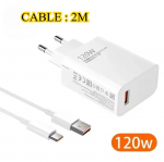 120W USB-C laadija kiirlaadimise adapter Xiaomi Civi 12S Ultra 12 Lite Redmi Note 12 11 9 Pro K50 POCO C40 Huawei Samsung Oneplus jaoks EU Charger valge