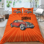 3D-autoprintimise voodipesu &uuml;he kaheinimesevoodi t&auml;issuuruses Cartoon vanaauto mustriga padjap&uuml;&uuml;r ja tekikate pestav ja mugav kodukaunistus UK Single 135x200cm