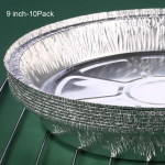 &Uuml;mmargused alumiiniumfooliumist pannid &Uuml;hekordsed sirgete seintega anumad hoiustamiseks ja k&uuml;psetamiseks 9 inch- 10Pack
