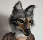4 stiilis Cosplay maskid Hirmutav mask Lateks Hundi mask Libahundi karvane looma Hundi mask Halloweeni kost&uuml;&uuml;m Peo mask Rekvisiidid Aksessuaarid must