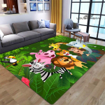 Multifilmid džungliloomade tr&uuml;kised vaip lapsed m&auml;ngivad vaipa elutuba magamistuba libisemisvastane vaip pildistamine rekvisiidid s&uuml;nnip&auml;evakingitus 100x120cm