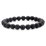 Men Bracelets Natural Healing Energy Tiger Eye Bracelet Polished 8 mm Lapis lazuli Beads Bangle Elastic Pulsera Women Bracelet Style C gray