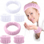 6 tk spaa- ja randmepeapaelad meigipeapael Flanellist pehmed juuksepaelad meigiks ja pesuteip Juuste meigiks Elastne naiste peapael 10x10x1cm