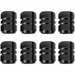 Rehviklapi katted [8 t&uuml;kki] Alumiiniumist auto laia tolmukattega autorehvi marker kuuskantliigendiga universaalse rehviklapiga(Must) 11x9x1cm