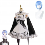 Anime Re:zero Kara Hajimeru Isekai Seikatsu Rem Rem Must Cosplay T&uuml;drukute Neiu Kost&uuml;&uuml;m Naiste P&otilde;llekleit Halloweeni Kost&uuml;&uuml;mid L