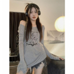 Naiste T-s&auml;rgid Grunge Y2k Fairycore Oversized Vintage Korea esteetilised pikkade varrukatega t-s&auml;rgid &otilde;lapealsed T&auml;navar&otilde;ivad S hall v&auml;rv