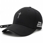Unisex Cross Pesapallim&uuml;ts Tikandid Kirjad M&uuml;tsid Vabaaja puuvillane Naiste Meeste Snapback M&uuml;tsid must