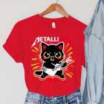 METALLICAT T-s&auml;rgid Naiste &Uuml;markaelusega T-s&auml;rgid Multifilmid Kitarr Naiste Riietus Loomad Kass Harajuku Topid Naiste Vintage T-s&auml;rgid XL