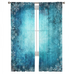 Lumehelbesinine Talvine j&otilde;ulud t&uuml;lli aknakardinad elutuba Organza Sheer Voile kardin Magamistuba K&ouml;&ouml;k Kodusisustus Drape W135 x H115cm x1
