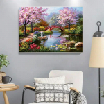 5D DIY teemantmaaling v&auml;ike sild ja voolava veega teemanttikandid roos t&auml;isring/kandiline puur Kodukaunistus Round 30x40cm