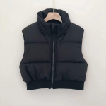 Y2K s&uuml;gistalvine naiste l&uuml;hike puuvillane jope vest XS must