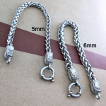 Meeste naiste Dragon Head tennise kett roostevabast terasest k&auml;ev&otilde;ru kingituseks ehted 5mm*19cm