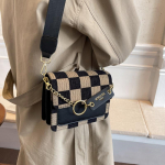 Kabelaua minikangast klapiga Crossbody Sling kotid naistele Luksuslik br&auml;ndi disainiga k&auml;ekott Lihtne &otilde;lakott k&auml;ekotid must