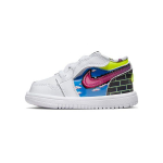 Air Jordan 1 Low ALT TD Vana kooli m&auml;ngimise beebisneaker Valge Must Lemon-Venom DM8971-114 23.5