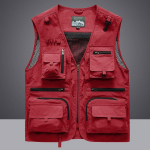 Vest Vest jakk Meeste Mitmetaskuline Klassikaline meeste Varrukateta Mantel V&auml;litingimustes Fotograafi jakid 5XL Vest Reisiriided M punane