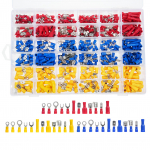 840 tk k&uuml;lmsurveklemmide komplekt elektrijuhtmete pistikud, isoleeritud traadi pressklemmid, segatud 540Pcs mitmev&auml;rviline