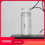 2000 ml suure mahutavusega spordiveepudel &otilde;lgedega Outdoor Fitness kaasaskantav veetass, lekkekindel 1500ML valge