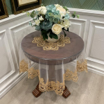 Ruudukujuline laudlina laudlina s&ouml;&ouml;gilaud Juppe kunst pitsist topeltl&otilde;ngast l&auml;bipaistvast ketast lauamatt Id&uuml;lliline kohvi tolmukate 110X110cm Square