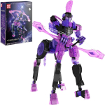 MOULD KING Tehniline t&auml;htkuju Kentaur STEM Babttle Roboti ehituskomplektid M&auml;nguasjad Loomingulised ideed Kristall-Posable Battle Elemental Universe Mech Mini Robot lilla