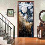 Maastikuga uksekaunistuskleebised P&auml;ikeseloojangu lihtsad abstraktsed jooned bambusest k&uuml;lmkapitapeet elutoa kodukaunistusele Magamistoa kunstikleebised 40x120cm