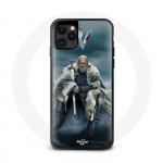 Coque pour Iphone 13 Pro Vikings S&eacute;rie Saison 6 Ragnar Lothbrok logo V Ep&eacute;e Gris Fond Brouillard