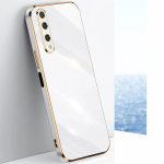 Huawei Y9s &uuml;mbrise Huawei P smart Pro 2019 luksusliku ruudukujulise plaaditud telefoni&uuml;mbrise jaoks STK-L21 STK-LX3 STK-L22 p&otilde;rutuskindlate tagakaane &uuml;mbriste jaoks For Huawei Y9s&Case & Strap lumivalge v&auml;rv