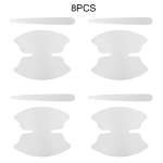 8 tk TPU autoukse kaussi kriimustusvastane kleebis L&auml;bipaistev uksekausi k&auml;epideme kaitsekleebis V&auml;rvipinna kile autotarvikud 8PCS white