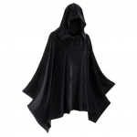 Naiste kapuutsiga keeb &Uuml;hev&auml;rviline mantel, Cosplay kost&uuml;&uuml;m XL must