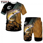 Kala Mehed Suvised l&uuml;hikesed p&uuml;ksid Jahindus Matkamine Meeste riided 3D Prindi Sport Enimm&uuml;&uuml;dud tooted Spordidressid Spordir&otilde;ivad S