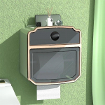 WTEMPO Seinale paigaldatav tualettpaberikarp Aukudeta veekindel paberr&auml;tikukarp Multifunktsionaalne k&ouml;&ouml;girullpaberi v&auml;ljat&otilde;mbekast 22*13.5*23cm valge