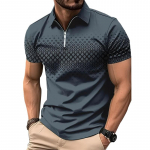 Meeste mood Slim Fit suvine l&uuml;hikeste varrukatega sportlik lukuga polos&auml;rk. L