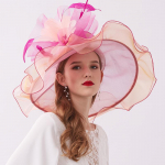Organza pulmam&uuml;tsid naistele Kentucky Derby M&uuml;tsid Lilledega p&auml;ikesem&uuml;ts, laia &auml;&auml;rega Fedora Beach Church Teepeo m&uuml;tsid Adjustable