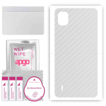 apgo Protective Skin Sticker for the back compatible with Nokia C2 2ND Edition, Wrap Film, Foil, Vinyl - Pattern Transparent Carbon