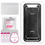 apgo Protective Skin Sticker for the back compatible with Black Shark, Wrap Film, Foil, Vinyl - Pattern Black Leather