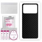 apgo Protective Skin Sticker for the back compatible with Poco X5 Pro, Wrap Film, Foil, Vinyl - Pattern Carbon Black