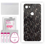 apgo Protective Skin Sticker for the back compatible with Google Pixel 3a XL, Wrap Film, Foil, Vinyl - Pattern Carbon Black Pixel