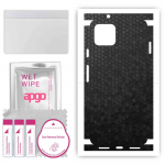 apgo Protective Skin Sticker for the back+sides compatible with Google Pixel 4, Full Wrap Film, Foil, Vinyl - Pattern Black Honeycomb