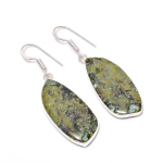 Natural Dragon Jasper Gemstone Handmade 925 Sterling Silver Earring 1.97 s7o66