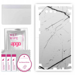 apgo Protective Skin Sticker for the back+sides compatible with Huawei P10, Full Wrap Film, Foil, Vinyl - Pattern White Marble