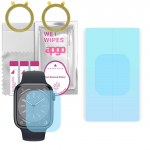 2x apgo HD HQ FLEX Ultra-Clear ekraanikaitse Apple Watch 8 jaoks (45 mm), H&uuml;drogeelkile, painduv, pehme TPU koos positsioneerimiskihiga, mida on lihtne paigaldada