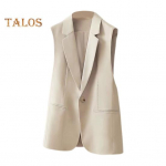 Naiste &uuml;likond, vest, &uuml;he n&ouml;&ouml;biga suletav V-kaelus, varrukateta kardigan keskmise pikkusega &uuml;hev&auml;rviline pidulik &auml;ri, OL pendelmantel L must