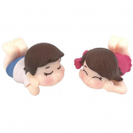 2 tk Cute Lovers Boy Girl lamab ees miniatuurse aia bonsai nukumaja sisekujundusega