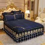 Luksuslik voodikate voodil Euroopa stiilis pulmavoodilina pits voodiseelikud Queen-suuruses Crystal Velvet King Size kodutekstiilid 2Pcs Pillowcase