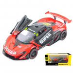 1/32 Scale McLaren P1 GTR Diecast automudeli m&auml;nguasi, tagasit&otilde;mmatav m&auml;nguasi koos heli ja valgusega lastele V&auml;ikelapse poistele T&uuml;drukutele Kingikogu 1/32-Size:15*6.2*3.5cm punane