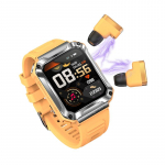 Nutikas k&auml;ekell T93 1,96 tolli 4 GB m&auml;lu juhtmevaba Bluetooth k&otilde;ne K&otilde;rvaklapid Spordimuusika k&otilde;rvaklapid Nutikas k&auml;ekell meestele, naistele oranž