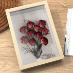 Shadow Box raam kuivatatud lilledega vitriin Dekoratiivne varjukasti m&auml;lu pulma medalite jaoks black